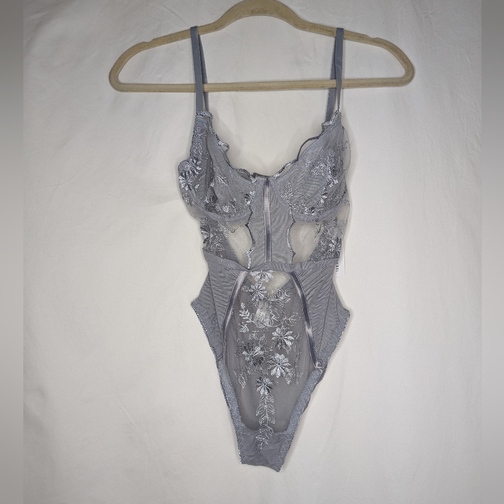 Revolve Kat The Label KTHE-WI121 Bella Bodysuit Steel Size S - Picture 5 of 9